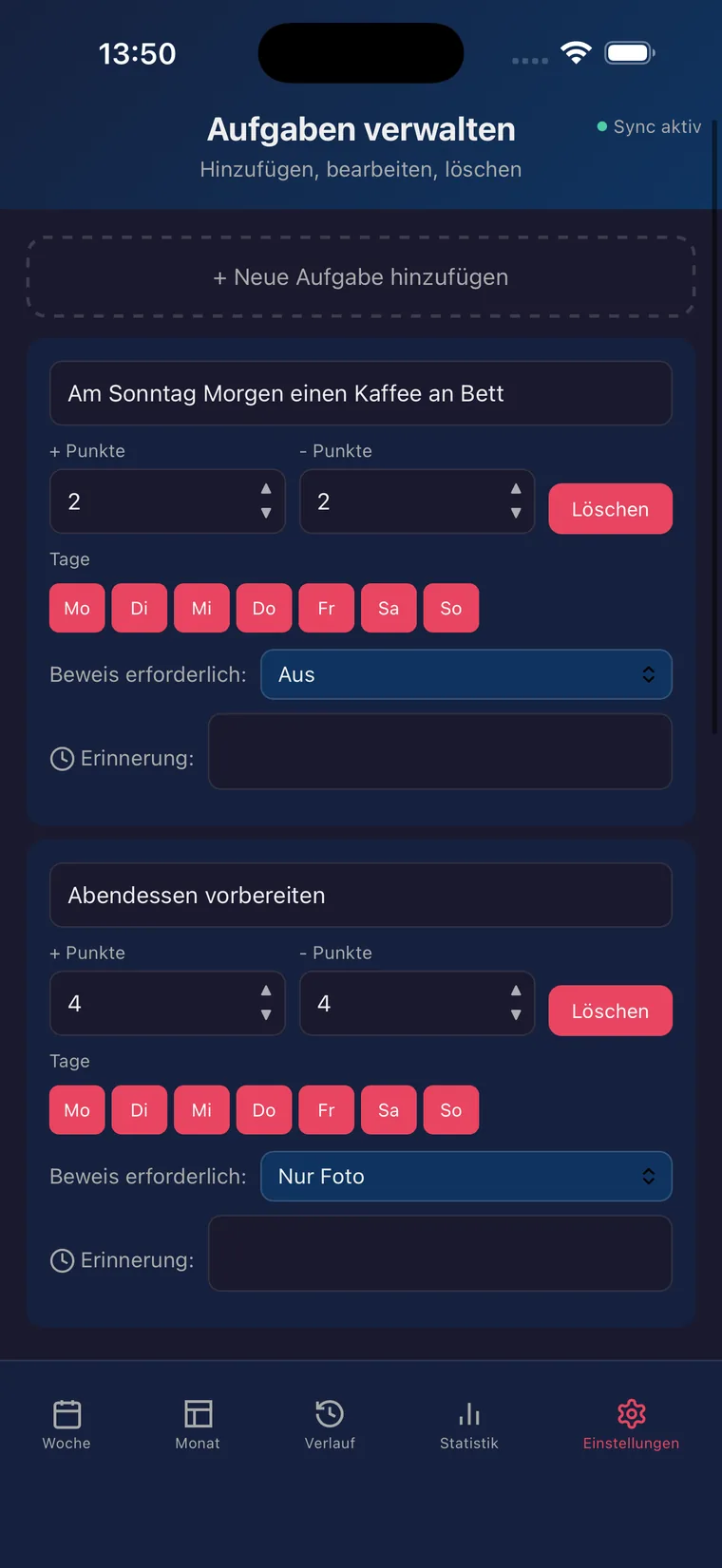 Devotion app screenshot: unlock rewards for completed D/s tasks